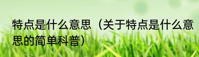 特点是什么意思（关于特点是什么意思的简单科普）