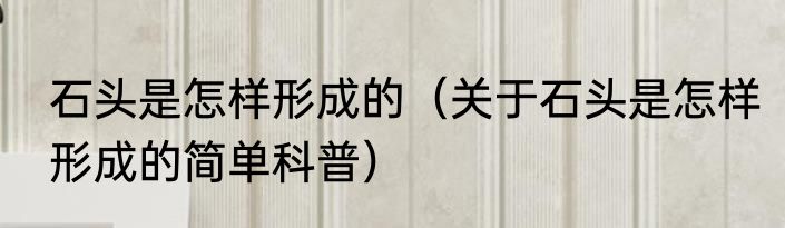 石头是怎样形成的（关于石头是怎样形成的简单科普）