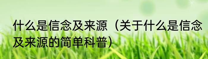 什么是信念及来源（关于什么是信念及来源的简单科普）