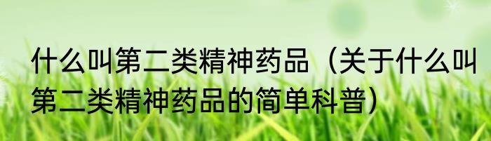什么叫第二类精神药品（关于什么叫第二类精神药品的简单科普）