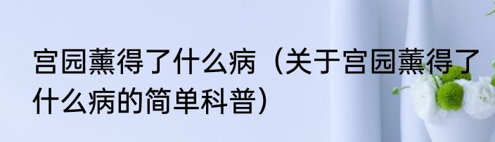 宫园薰得了什么病（关于宫园薰得了什么病的简单科普）