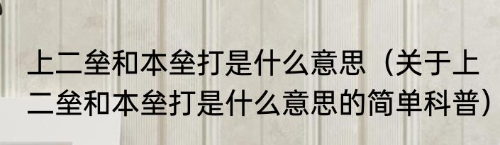 上二垒和本垒打是什么意思（关于上二垒和本垒打是什么意思的简单科普）