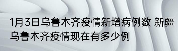 1月3日乌鲁木齐疫情新增病例数 新疆乌鲁木齐疫情现在有多少例