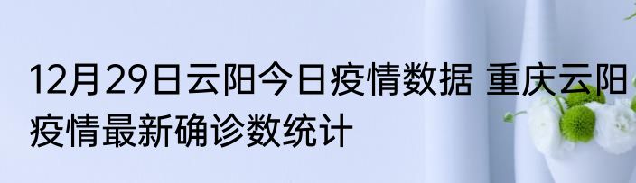 12月29日云阳今日疫情数据 重庆云阳疫情最新确诊数统计