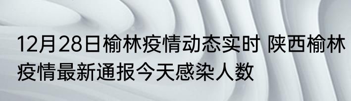 12月28日榆林疫情动态实时 陕西榆林疫情最新通报今天感染人数