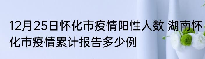 12月25日怀化市疫情阳性人数 湖南怀化市疫情累计报告多少例