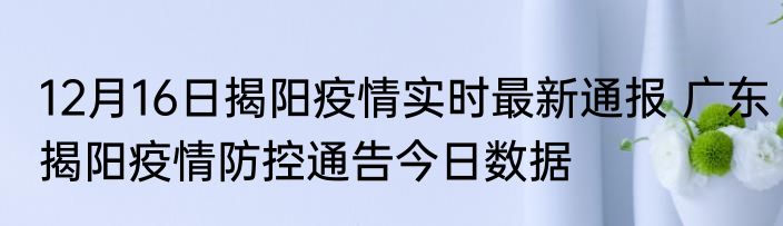 12月16日揭阳疫情实时最新通报 广东揭阳疫情防控通告今日数据