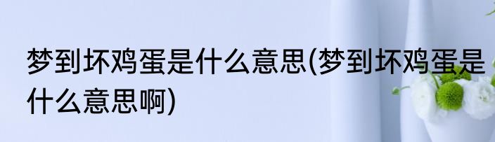 梦到坏鸡蛋是什么意思(梦到坏鸡蛋是什么意思啊)