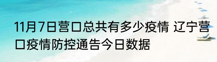 11月7日营口总共有多少疫情 辽宁营口疫情防控通告今日数据