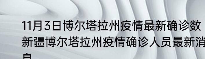 11月3日博尔塔拉州疫情最新确诊数 新疆博尔塔拉州疫情确诊人员最新消息