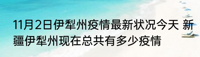 11月2日伊犁州疫情最新状况今天 新疆伊犁州现在总共有多少疫情