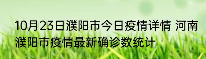 10月23日濮阳市今日疫情详情 河南濮阳市疫情最新确诊数统计