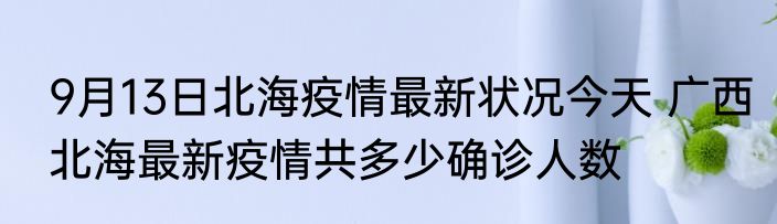 9月13日北海疫情最新状况今天 广西北海最新疫情共多少确诊人数