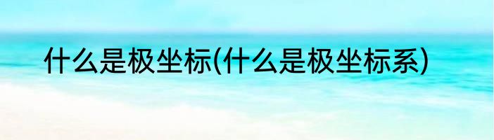 什么是极坐标(什么是极坐标系)