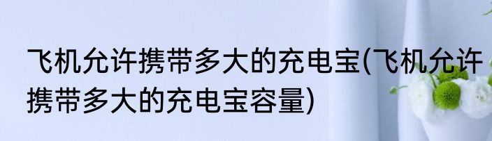 飞机允许携带多大的充电宝(飞机允许携带多大的充电宝容量)