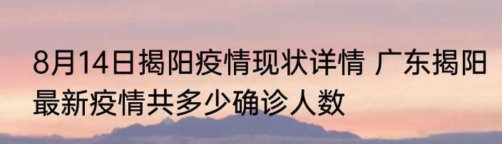 8月14日揭阳疫情现状详情 广东揭阳最新疫情共多少确诊人数