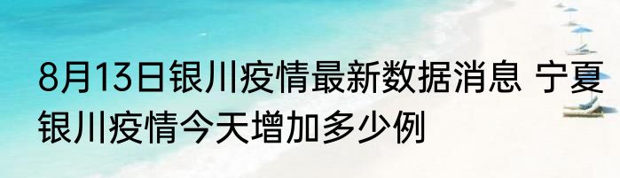 8月13日银川疫情最新数据消息 宁夏银川疫情今天增加多少例