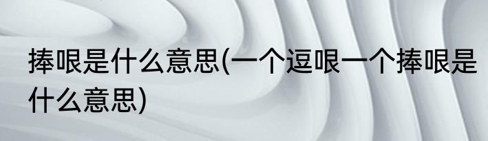 捧哏是什么意思(一个逗哏一个捧哏是什么意思)