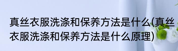 真丝衣服洗涤和保养方法是什么(真丝衣服洗涤和保养方法是什么原理)