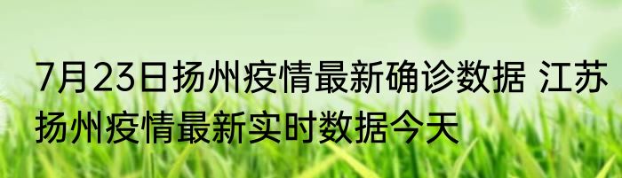 7月23日扬州疫情最新确诊数据 江苏扬州疫情最新实时数据今天