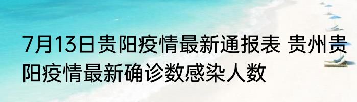 7月13日贵阳疫情最新通报表 贵州贵阳疫情最新确诊数感染人数