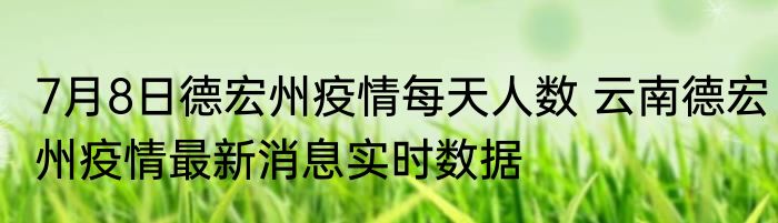 7月8日德宏州疫情每天人数 云南德宏州疫情最新消息实时数据