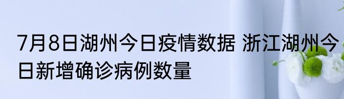 7月8日湖州今日疫情数据 浙江湖州今日新增确诊病例数量