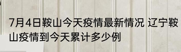 7月4日鞍山今天疫情最新情况 辽宁鞍山疫情到今天累计多少例