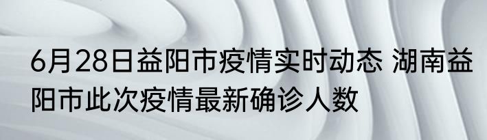 6月28日益阳市疫情实时动态 湖南益阳市此次疫情最新确诊人数