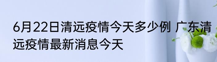 6月22日清远疫情今天多少例 广东清远疫情最新消息今天