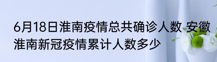 6月18日淮南疫情总共确诊人数 安徽淮南新冠疫情累计人数多少