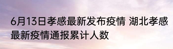 6月13日孝感最新发布疫情 湖北孝感最新疫情通报累计人数