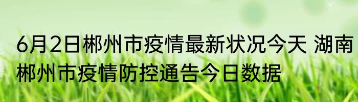 6月2日郴州市疫情最新状况今天 湖南郴州市疫情防控通告今日数据