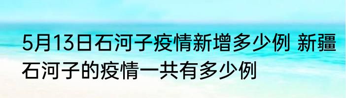 5月13日石河子疫情新增多少例 新疆石河子的疫情一共有多少例