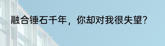 融合锤石千年，你却对我很失望？