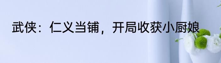 武侠：仁义当铺，开局收获小厨娘