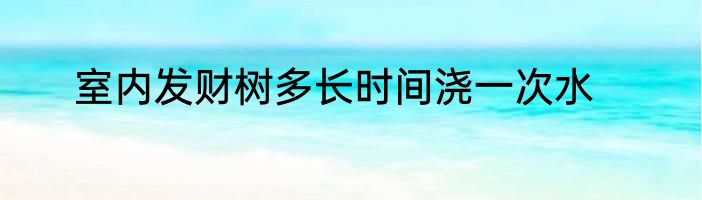室内发财树多长时间浇一次水