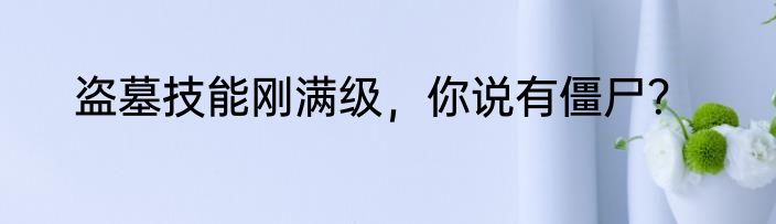 盗墓技能刚满级，你说有僵尸？