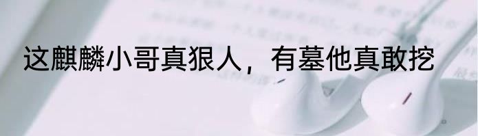 这麒麟小哥真狠人，有墓他真敢挖