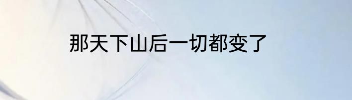 那天下山后一切都变了