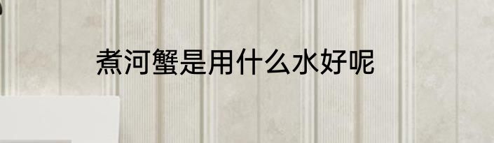 煮河蟹是用什么水好呢