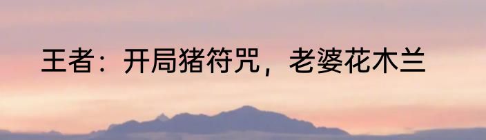 王者：开局猪符咒，老婆花木兰