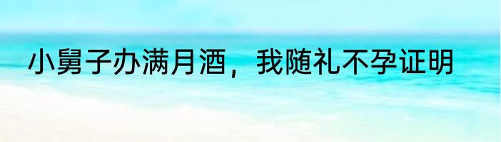 小舅子办满月酒，我随礼不孕证明