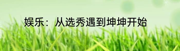 娱乐：从选秀遇到坤坤开始