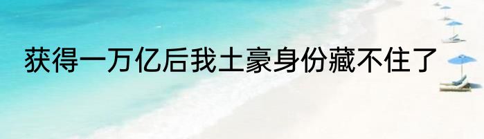 获得一万亿后我土豪身份藏不住了