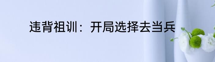 违背祖训：开局选择去当兵