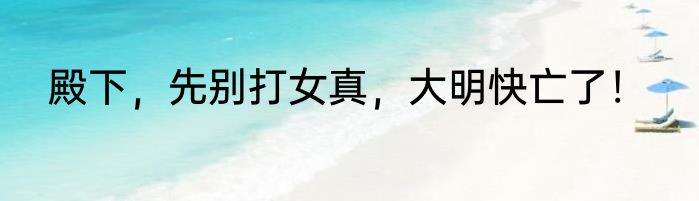 殿下，先别打女真，大明快亡了！