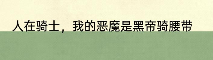 人在骑士，我的恶魔是黑帝骑腰带