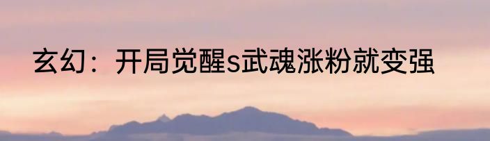 玄幻：开局觉醒s武魂涨粉就变强