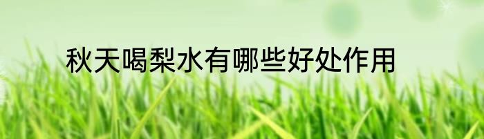 秋天喝梨水有哪些好处作用
